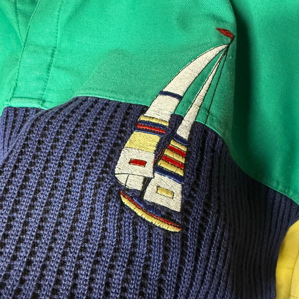 St. Croix Vintage 90s Colorblock Sailing Sailboat Pullover Sweater Size M - Picture 4 of 5